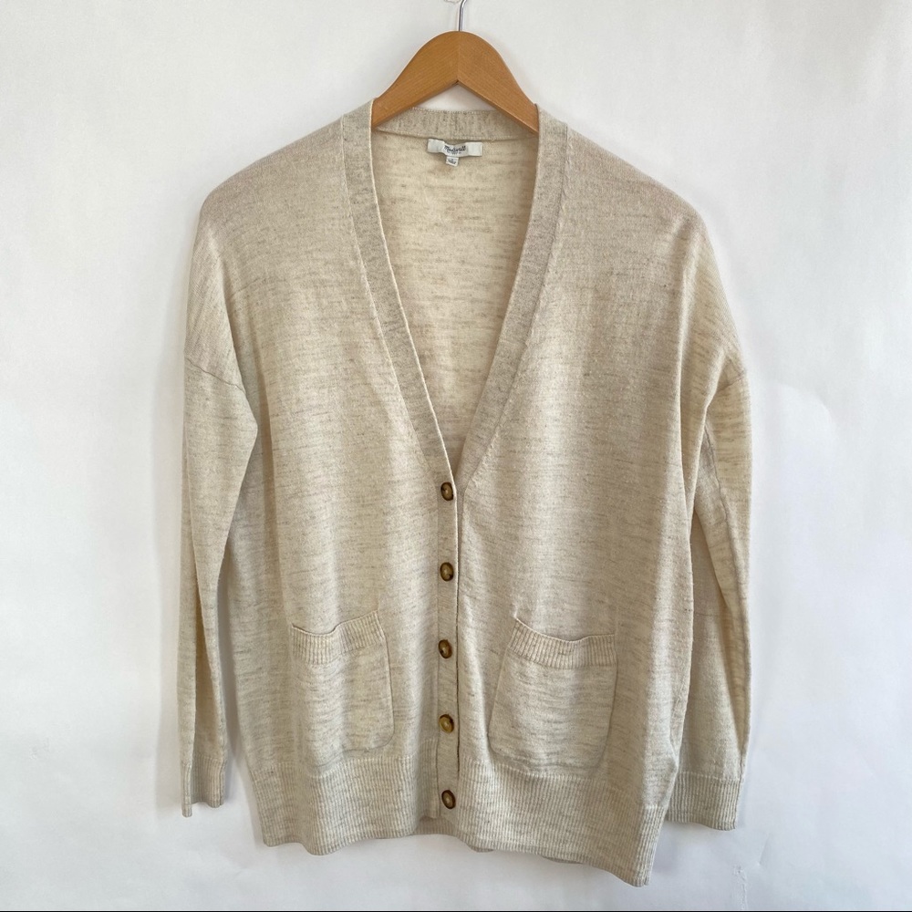 Madewell Tan Button Down Lightweight Cardigan - Picture 1 of 5